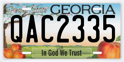 GA license plate QAC2335