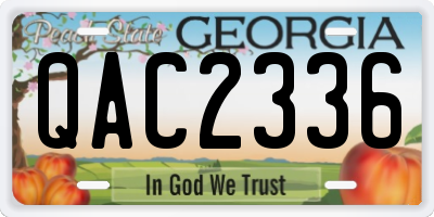 GA license plate QAC2336