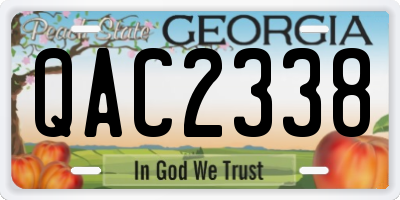 GA license plate QAC2338