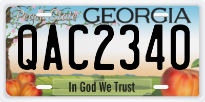 GA license plate QAC2340