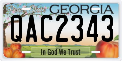 GA license plate QAC2343