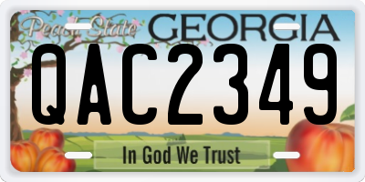 GA license plate QAC2349