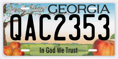 GA license plate QAC2353
