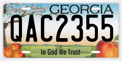 GA license plate QAC2355