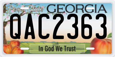 GA license plate QAC2363