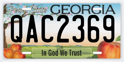 GA license plate QAC2369
