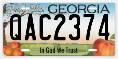 GA license plate QAC2374