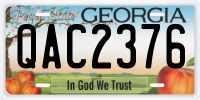 GA license plate QAC2376