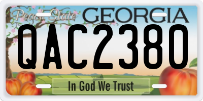 GA license plate QAC2380