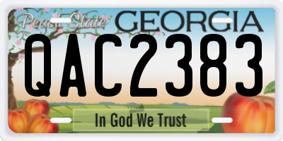 GA license plate QAC2383