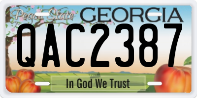 GA license plate QAC2387