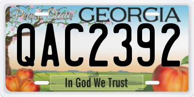 GA license plate QAC2392