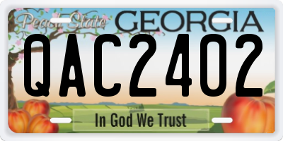 GA license plate QAC2402