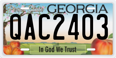 GA license plate QAC2403