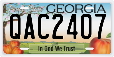 GA license plate QAC2407