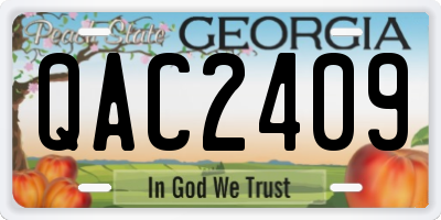 GA license plate QAC2409