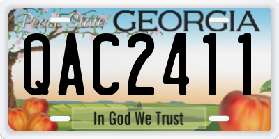 GA license plate QAC2411