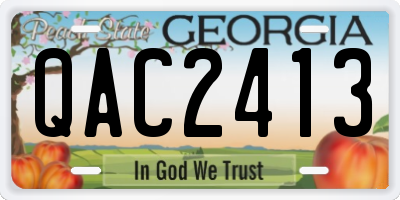 GA license plate QAC2413