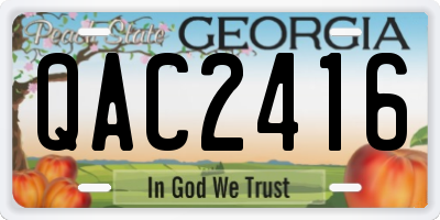 GA license plate QAC2416