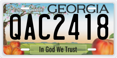 GA license plate QAC2418