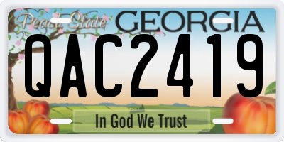 GA license plate QAC2419