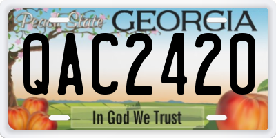 GA license plate QAC2420