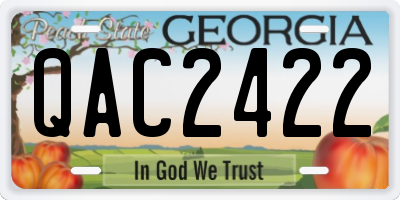 GA license plate QAC2422