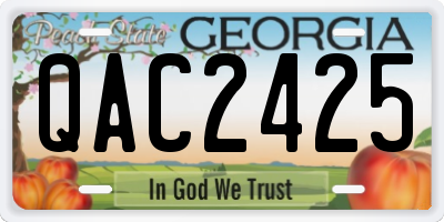 GA license plate QAC2425