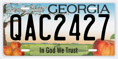 GA license plate QAC2427