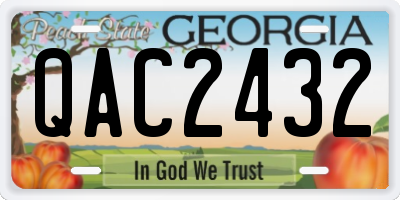 GA license plate QAC2432