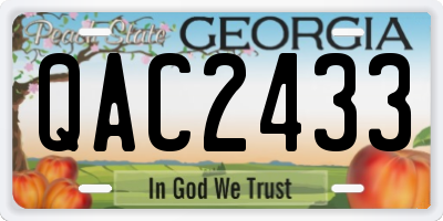 GA license plate QAC2433