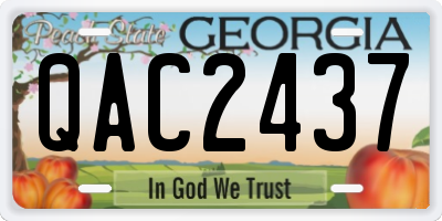 GA license plate QAC2437