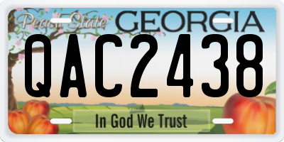 GA license plate QAC2438