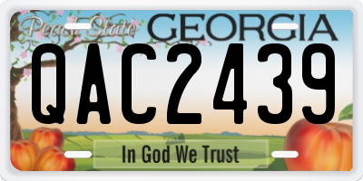 GA license plate QAC2439