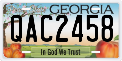 GA license plate QAC2458
