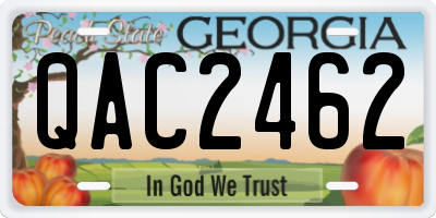 GA license plate QAC2462