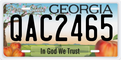 GA license plate QAC2465