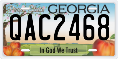GA license plate QAC2468