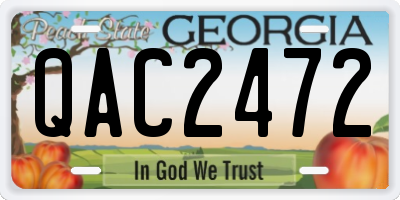 GA license plate QAC2472