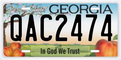 GA license plate QAC2474