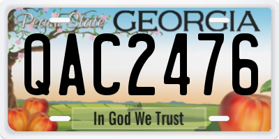 GA license plate QAC2476