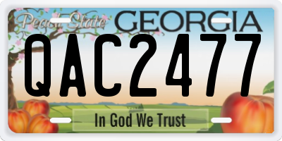 GA license plate QAC2477