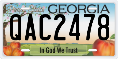 GA license plate QAC2478