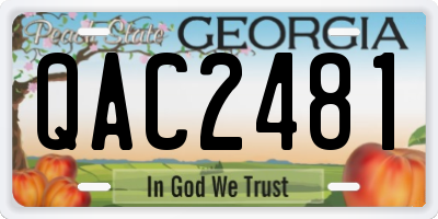 GA license plate QAC2481