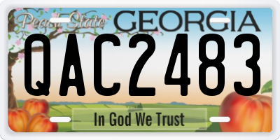 GA license plate QAC2483