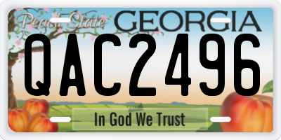 GA license plate QAC2496