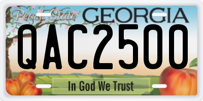 GA license plate QAC2500