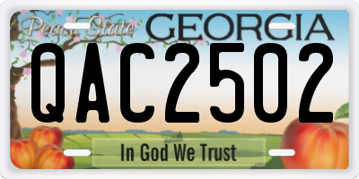 GA license plate QAC2502