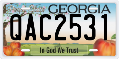 GA license plate QAC2531