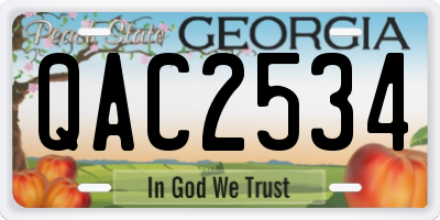 GA license plate QAC2534